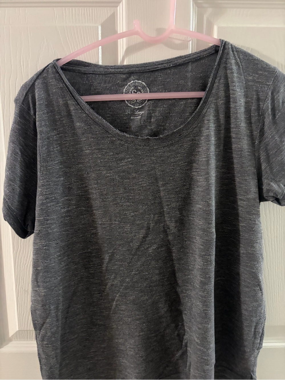 So Charcoal Scoop Neck Short Sleeve Tee